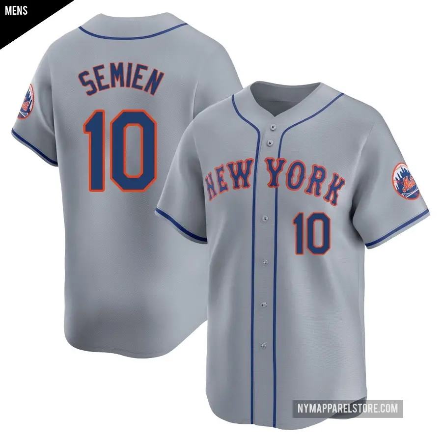 Men's New York Mets ＃10 Marcus Semien Limited Gray Away Jersey