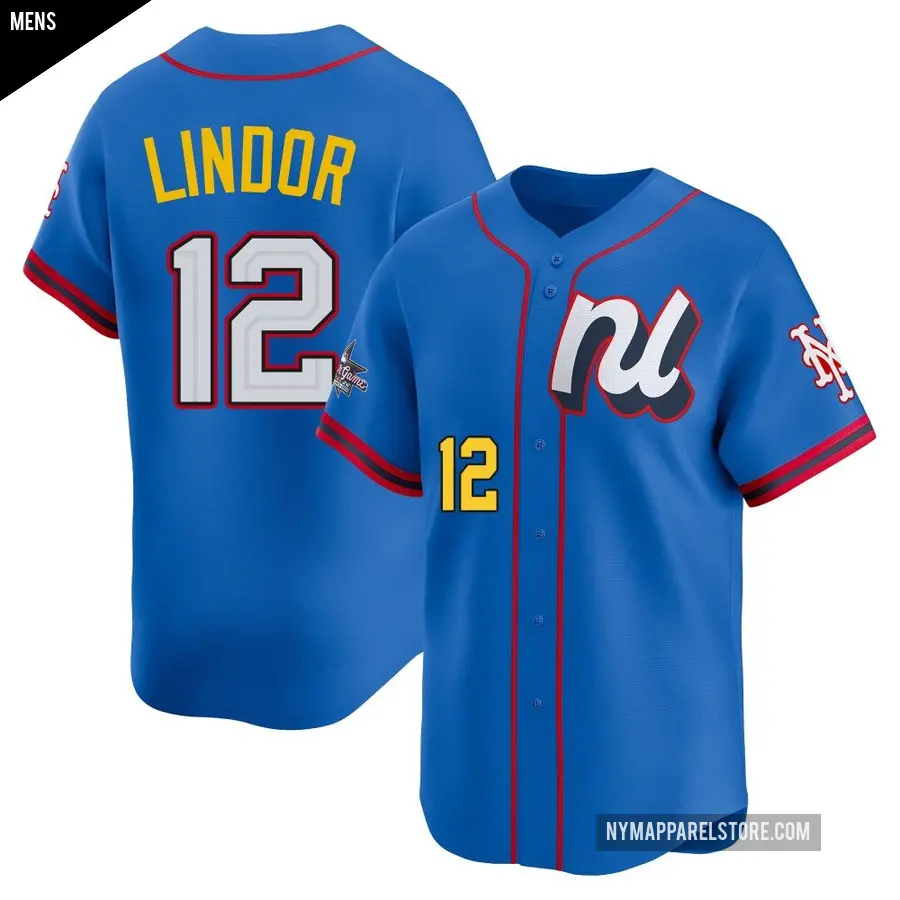 Men's New York Mets ＃12 Francisco Lindor Limited Blue National League 2025 All-Star Edition Jersey