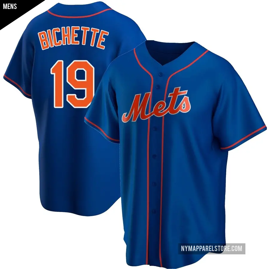 Men's New York Mets ＃19 Bo Bichette Replica Royal Alternate Jersey