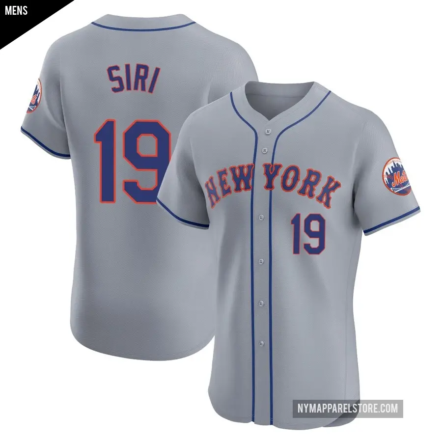 Men's New York Mets ＃19 Jose Siri Elite Gray Road Jersey