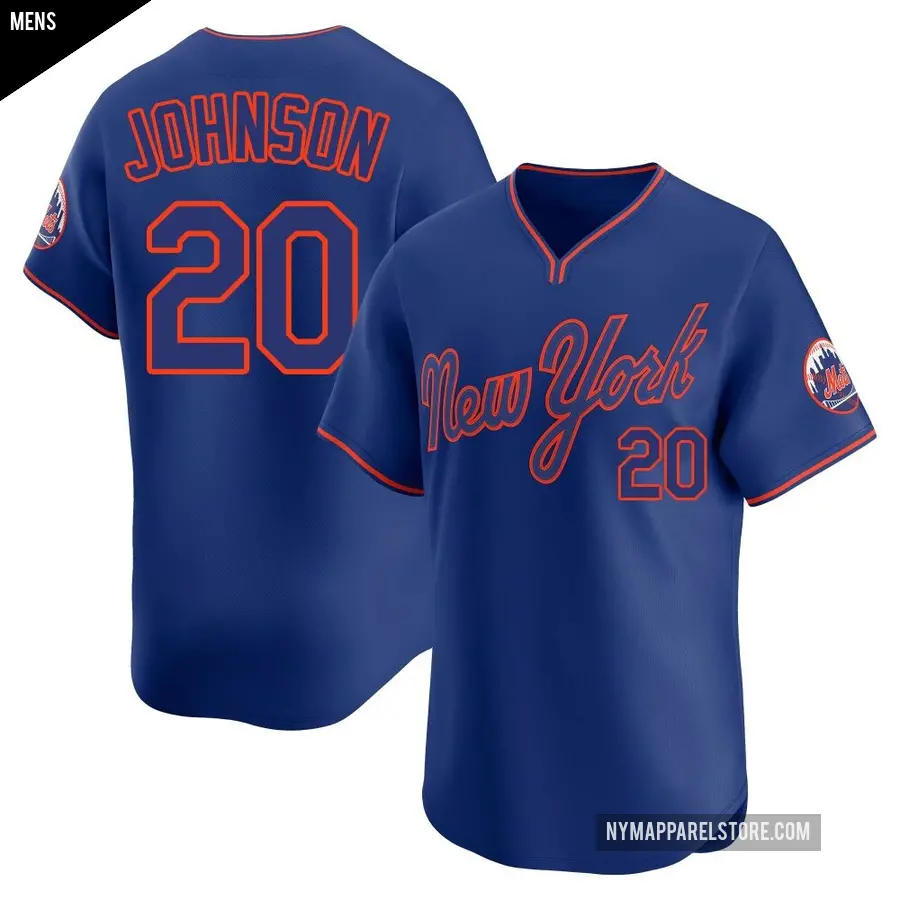 Men's New York Mets ＃20 Howard Johnson Limited Royal Alternate 2 Jersey