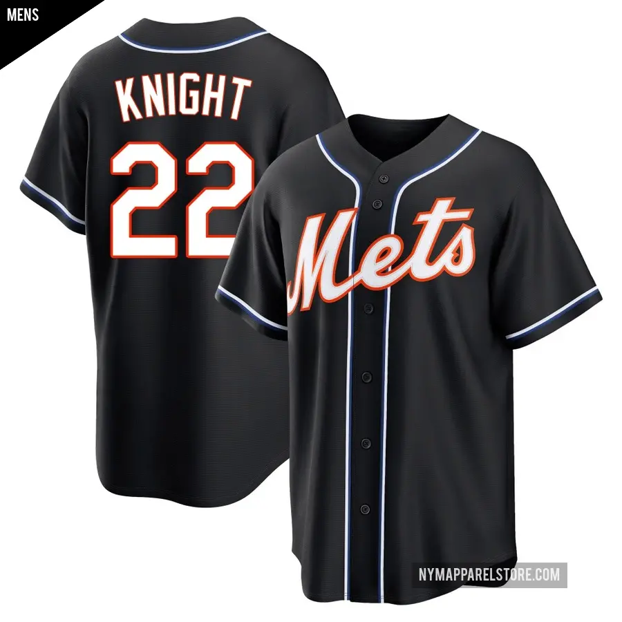 Men's New York Mets ＃22 Ray Knight Replica Black Fashion Out Jersey