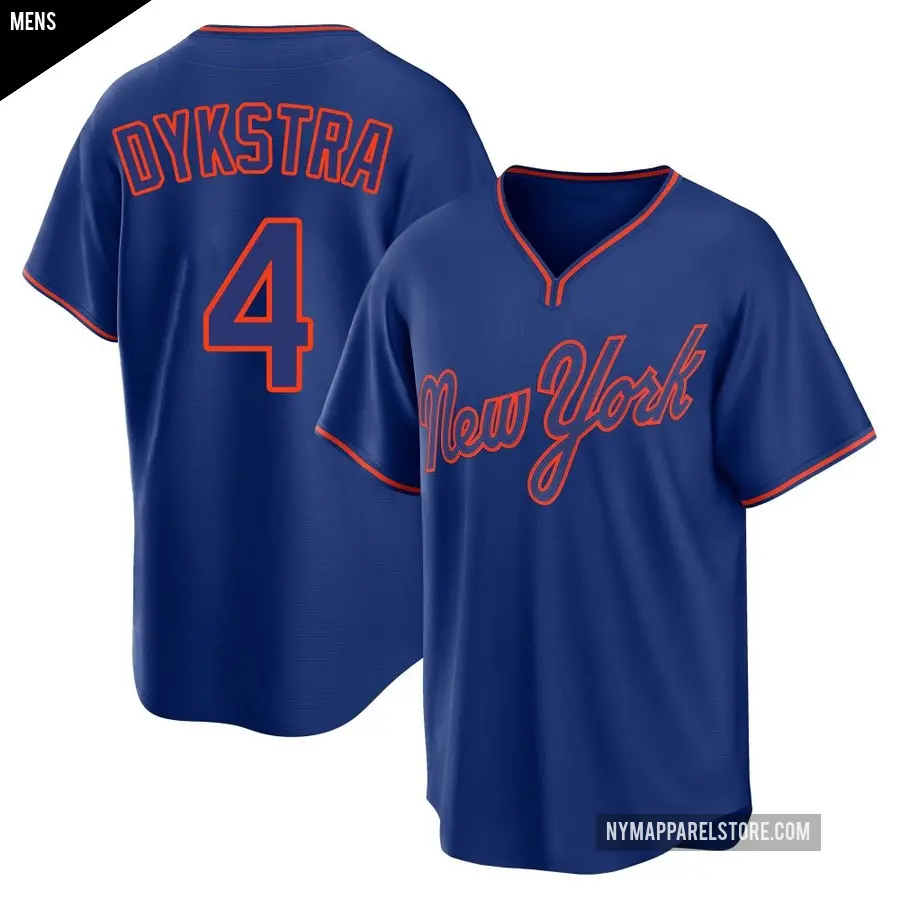 Men's New York Mets ＃4 Lenny Dykstra Replica Royal Alternate 2 Jersey