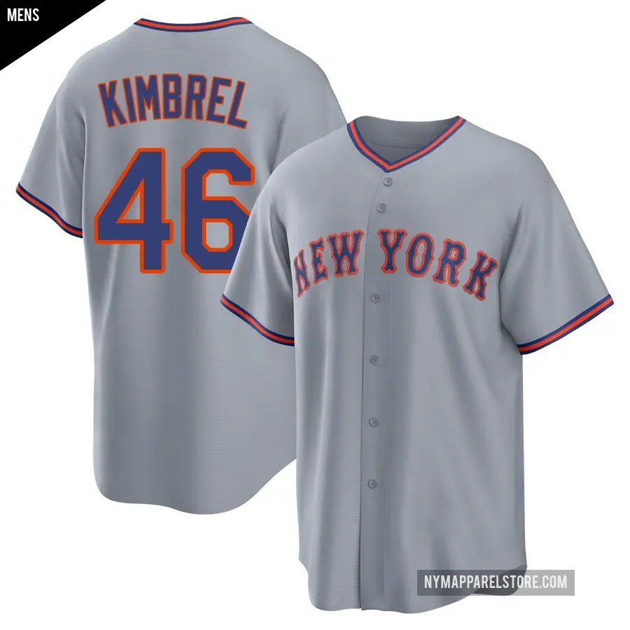 Men's New York Mets ＃46 Craig Kimbrel Replica Gray Away 2.0 Jersey