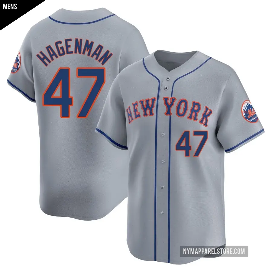 Men's New York Mets ＃47 Justin Hagenman Limited Gray Away Jersey