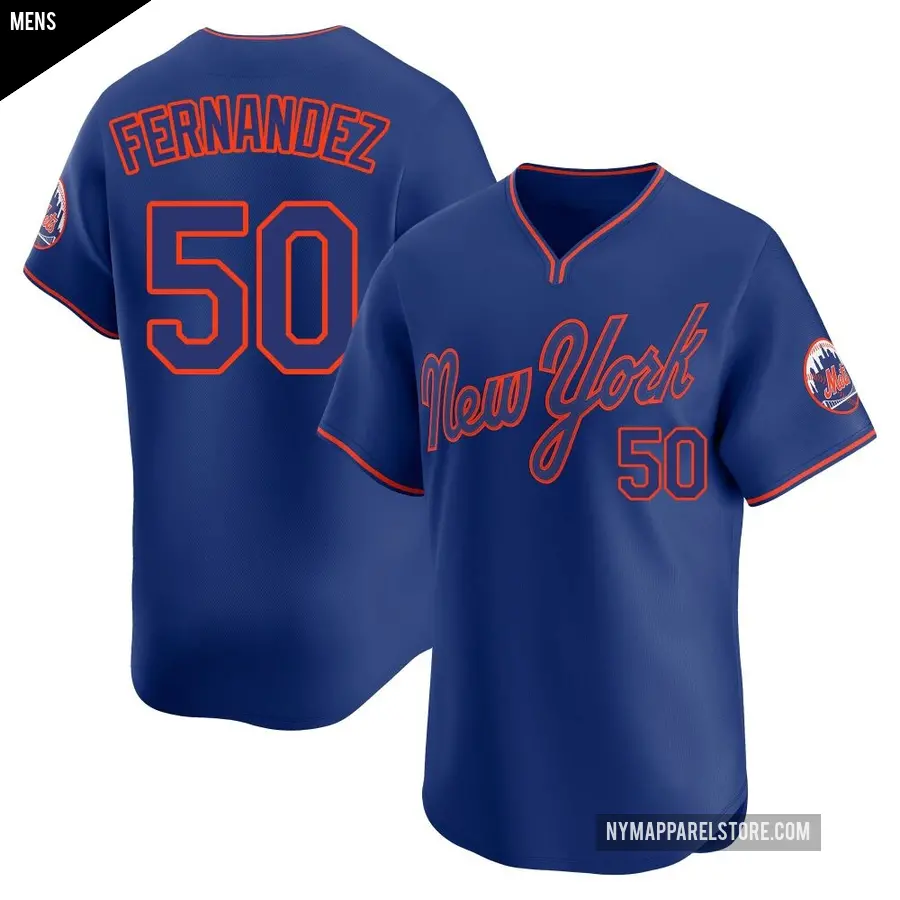 Men's New York Mets ＃50 Sid Fernandez Limited Royal Alternate 2 Jersey