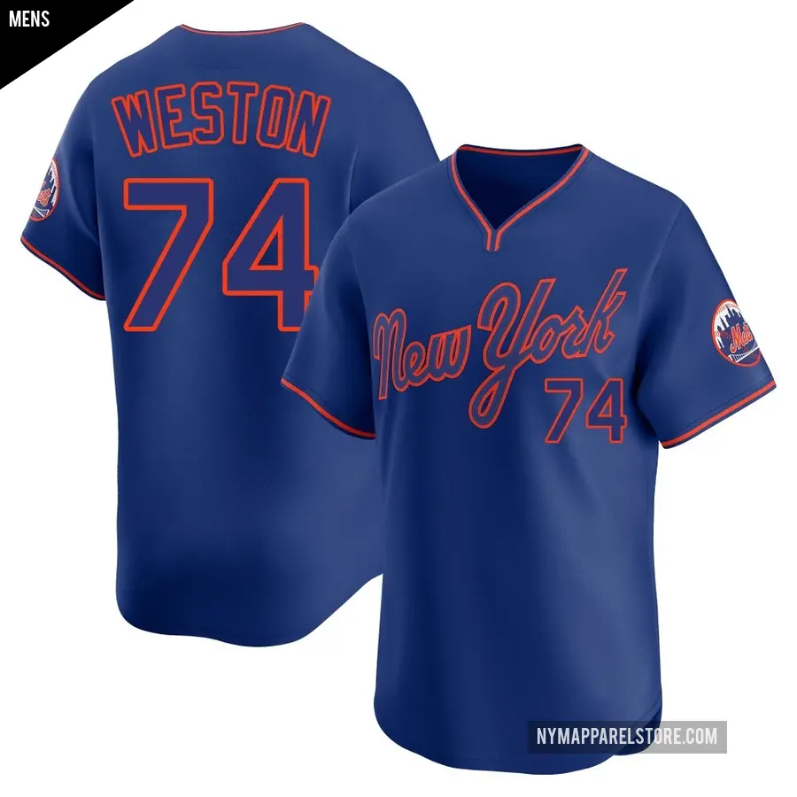 Men's New York Mets ＃74 Cameron Weston Limited Royal Alternate 2 Jersey