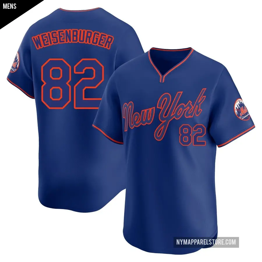 Men's New York Mets ＃82 Jack Weisenburger Limited Royal Alternate 2 Jersey