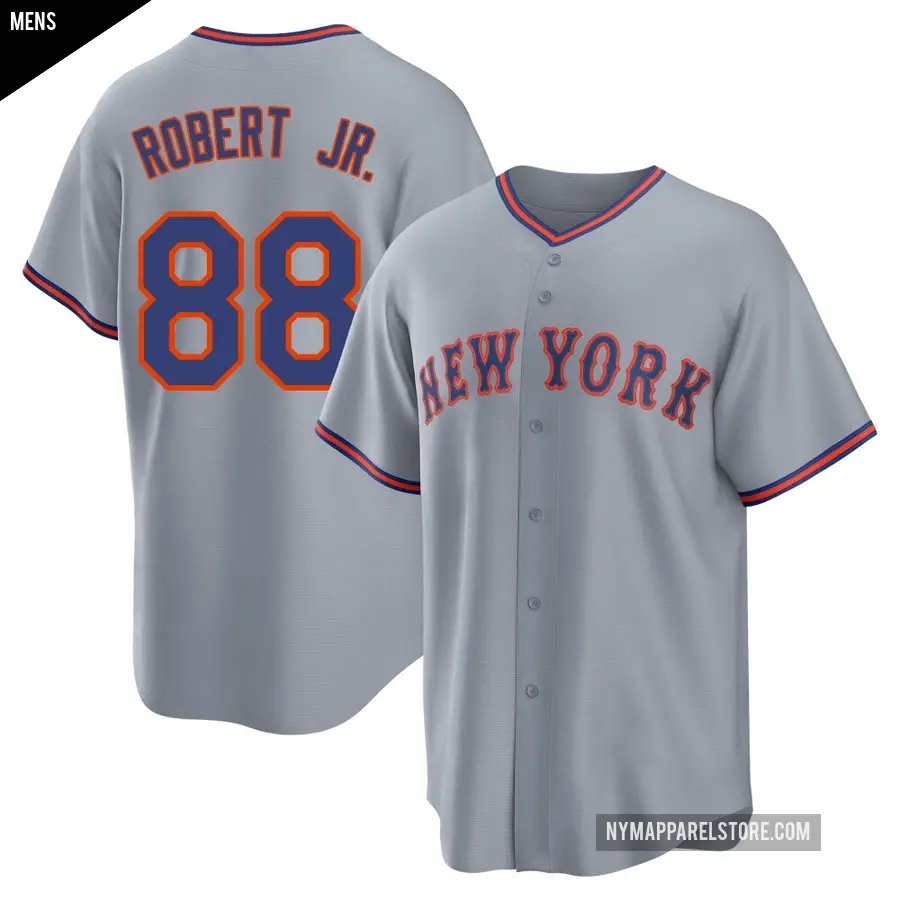Men's New York Mets ＃88 Luis Robert Jr. Replica Gray Away 2.0 Jersey