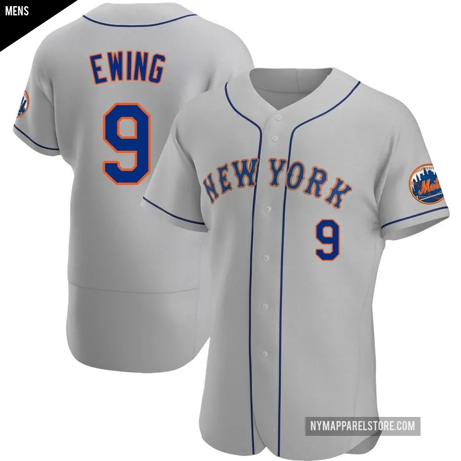 Men's New York Mets ＃9 A.J. Ewing Authentic Gray Road Jersey