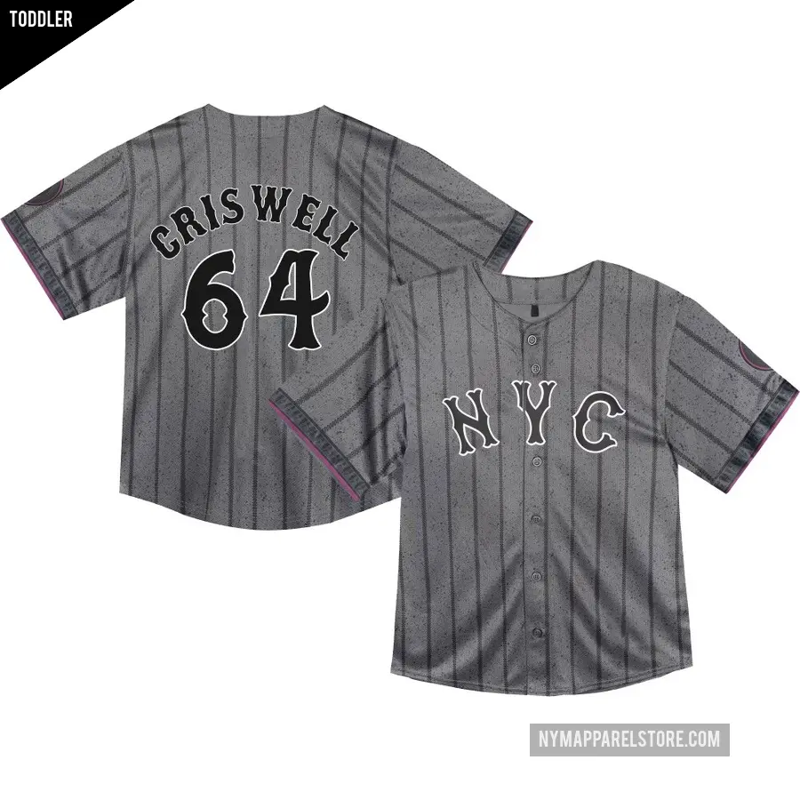 Toddler New York Mets ＃64 Cooper Criswell Limited Graphite 2024 City Connect Jersey