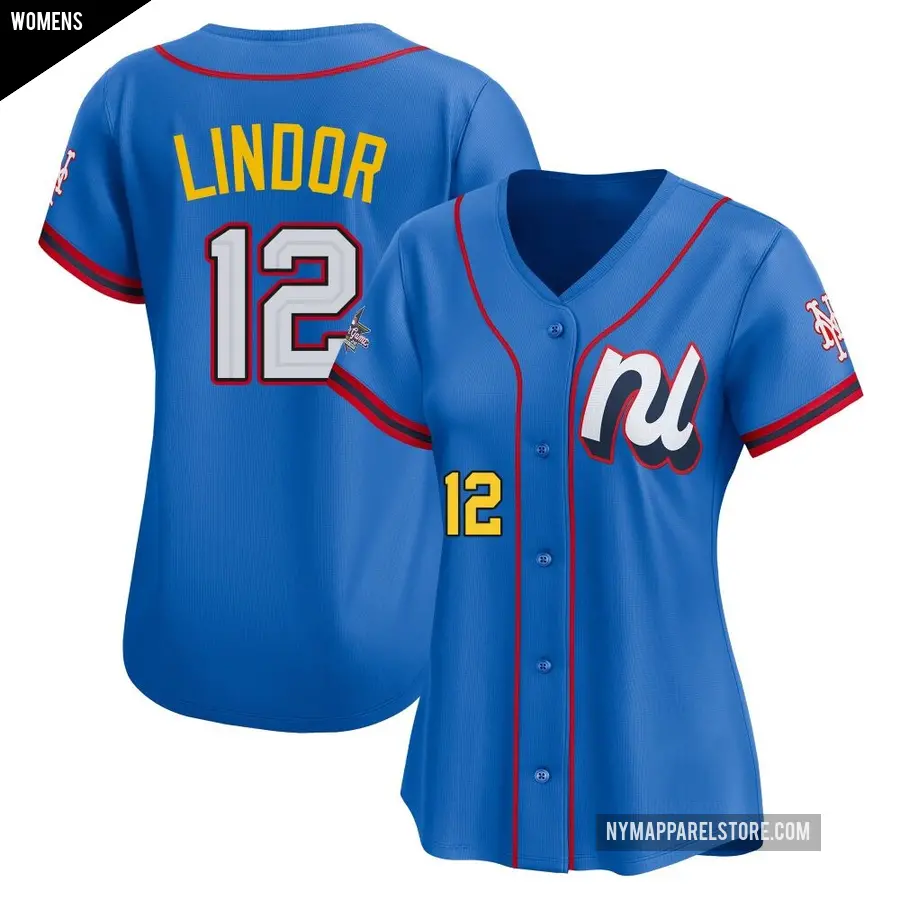 Women's New York Mets ＃12 Francisco Lindor Limited Blue National League 2025 All-Star Edition Jersey
