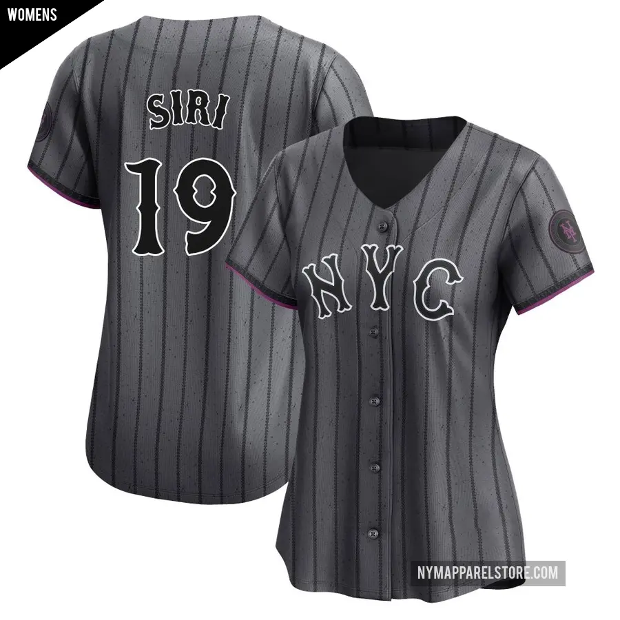 Women's New York Mets ＃19 Jose Siri Limited Graphite 2024 City Connect Jersey