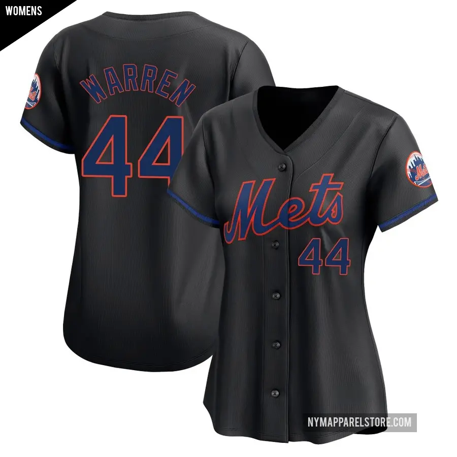 Women's New York Mets ＃44 Austin Warren Limited Black Alternate Jersey