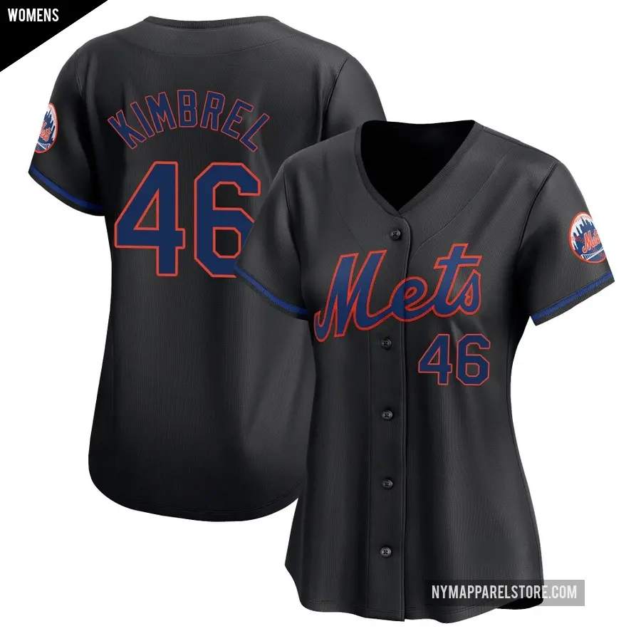 Women's New York Mets ＃46 Craig Kimbrel Limited Black Alternate Jersey