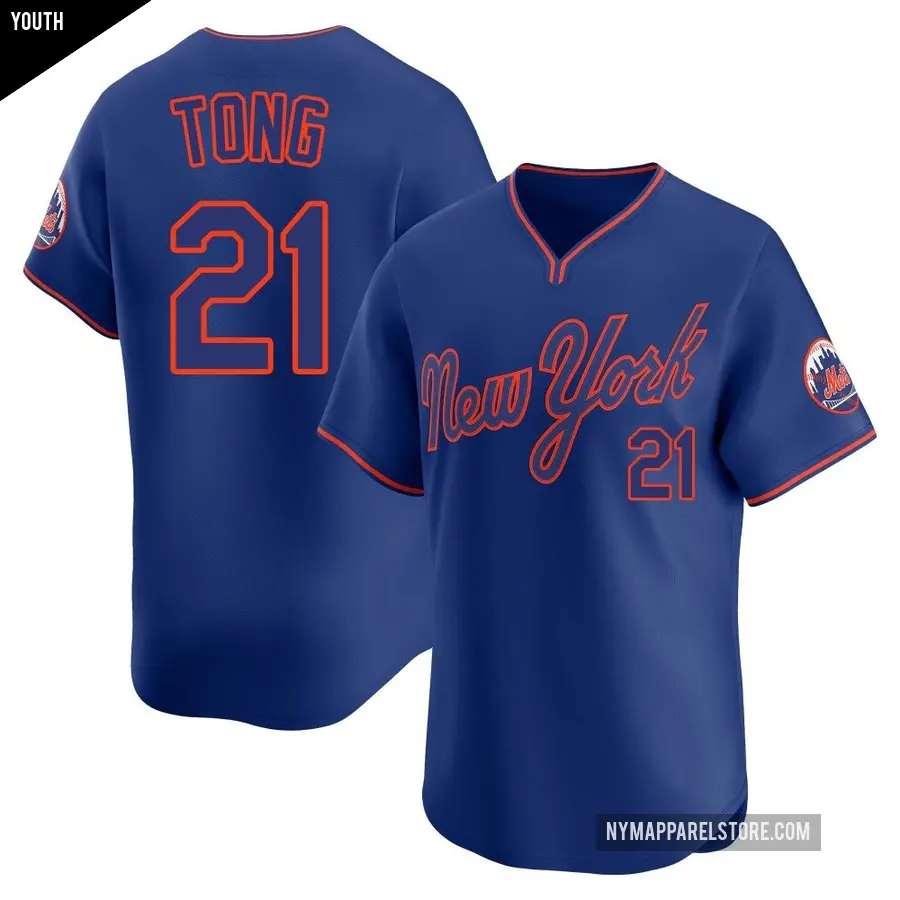 Youth New York Mets ＃21 Jonah Tong Limited Royal Alternate 2 Jersey