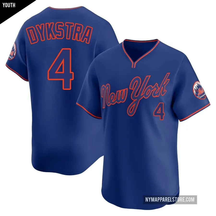 Youth New York Mets ＃4 Lenny Dykstra Limited Royal Alternate 2 Jersey