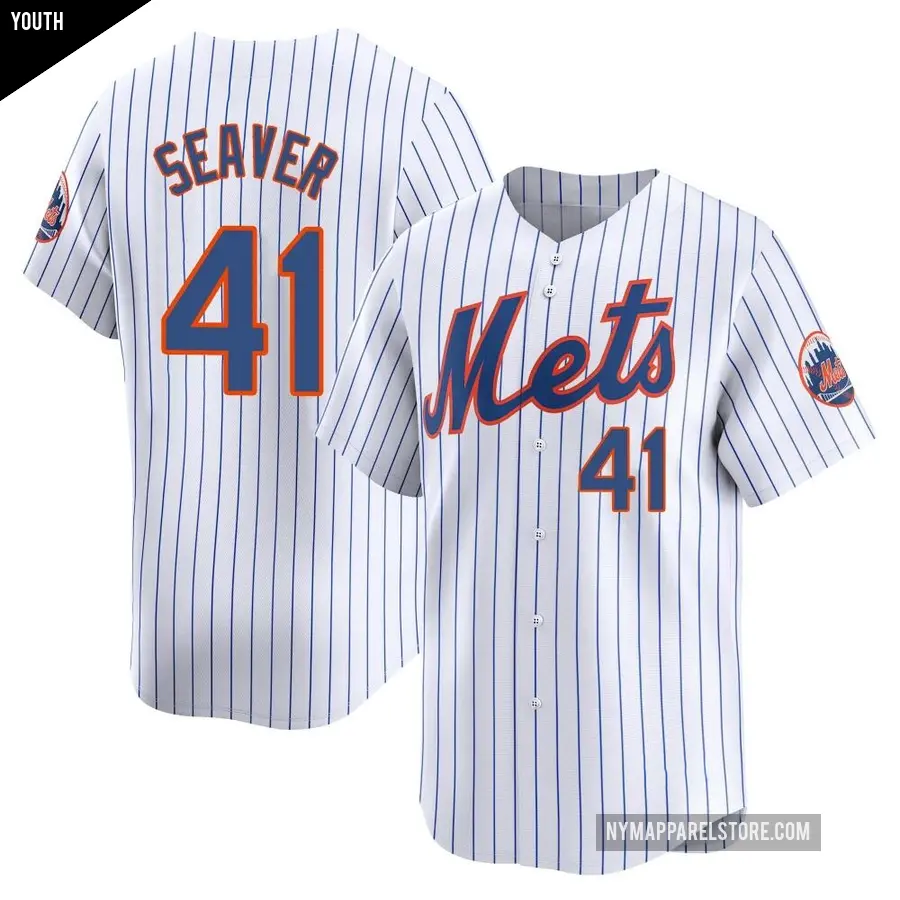 Youth New York Mets ＃41 Tom Seaver Limited White Home Jersey