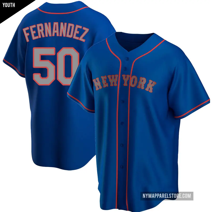 Youth New York Mets ＃50 Sid Fernandez Replica Royal Alternate Road Jersey